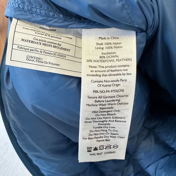 Eddie Bauer Mens Stratuslite Down Snap Mock Neck Coat Jacket Size L EB650 Blue - Picture 9 of 11